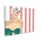 Stupell Industries Pop Vintage Swimsuit with Red Stripes Wall Accent